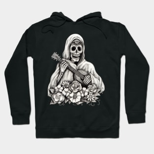 Santa muerte playing guitar celebration day of the dead. Hoodie